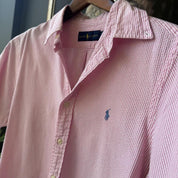 Polo Ralph Lauren Embroidered Pony Cotton Shirt M - Threads Uncovered