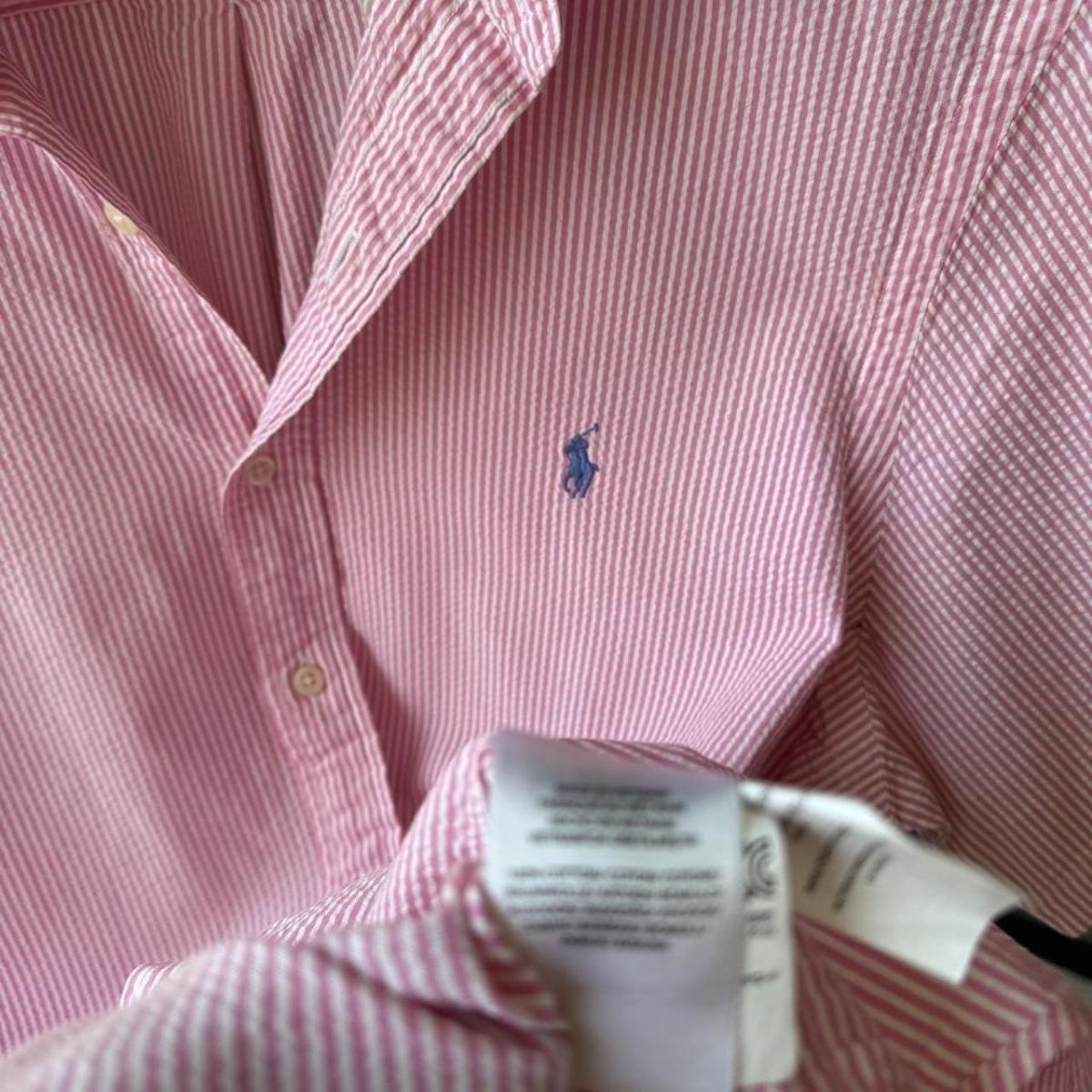 Polo Ralph Lauren Embroidered Pony Cotton Shirt M - Threads Uncovered