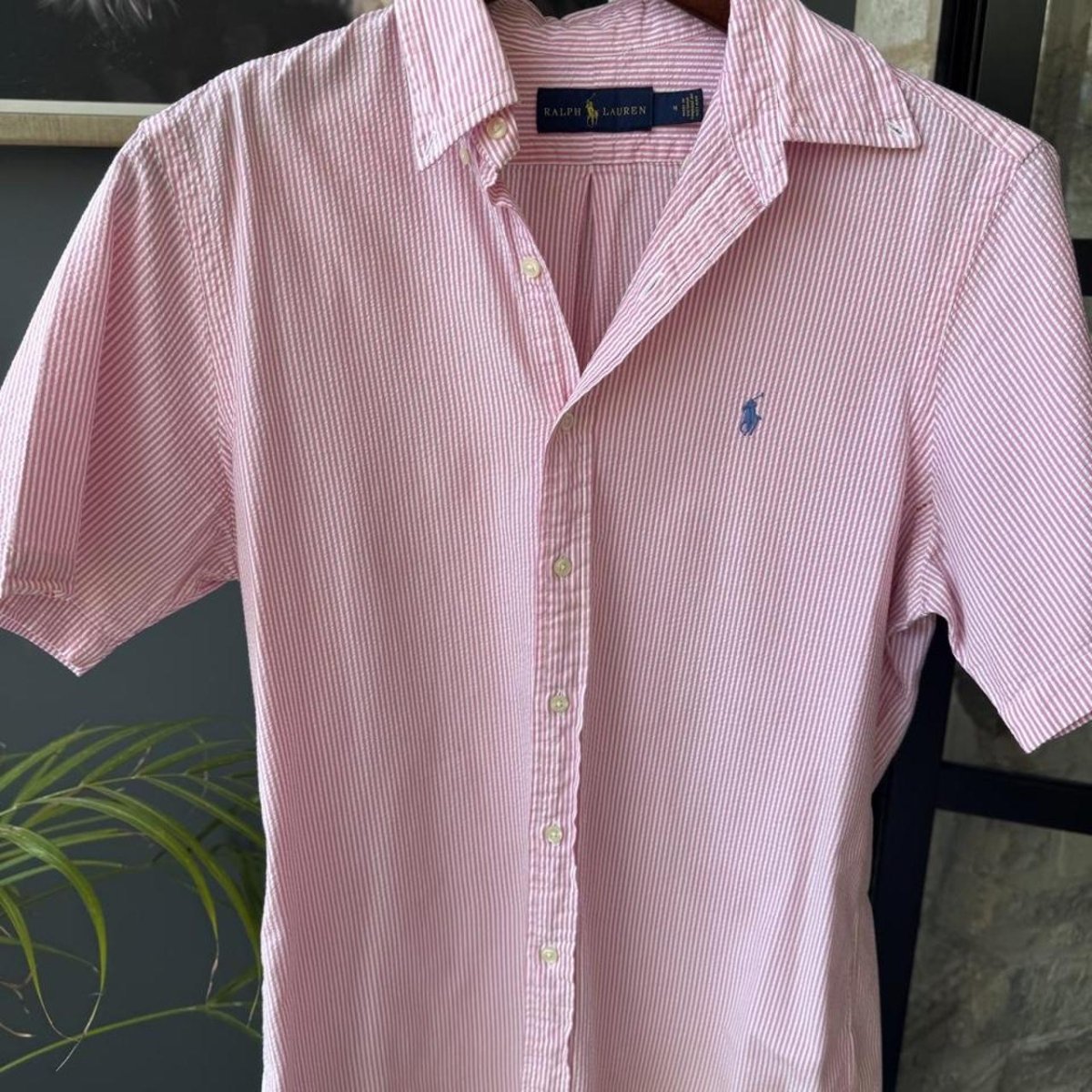 Polo Ralph Lauren Embroidered Pony Cotton Shirt M - Threads Uncovered