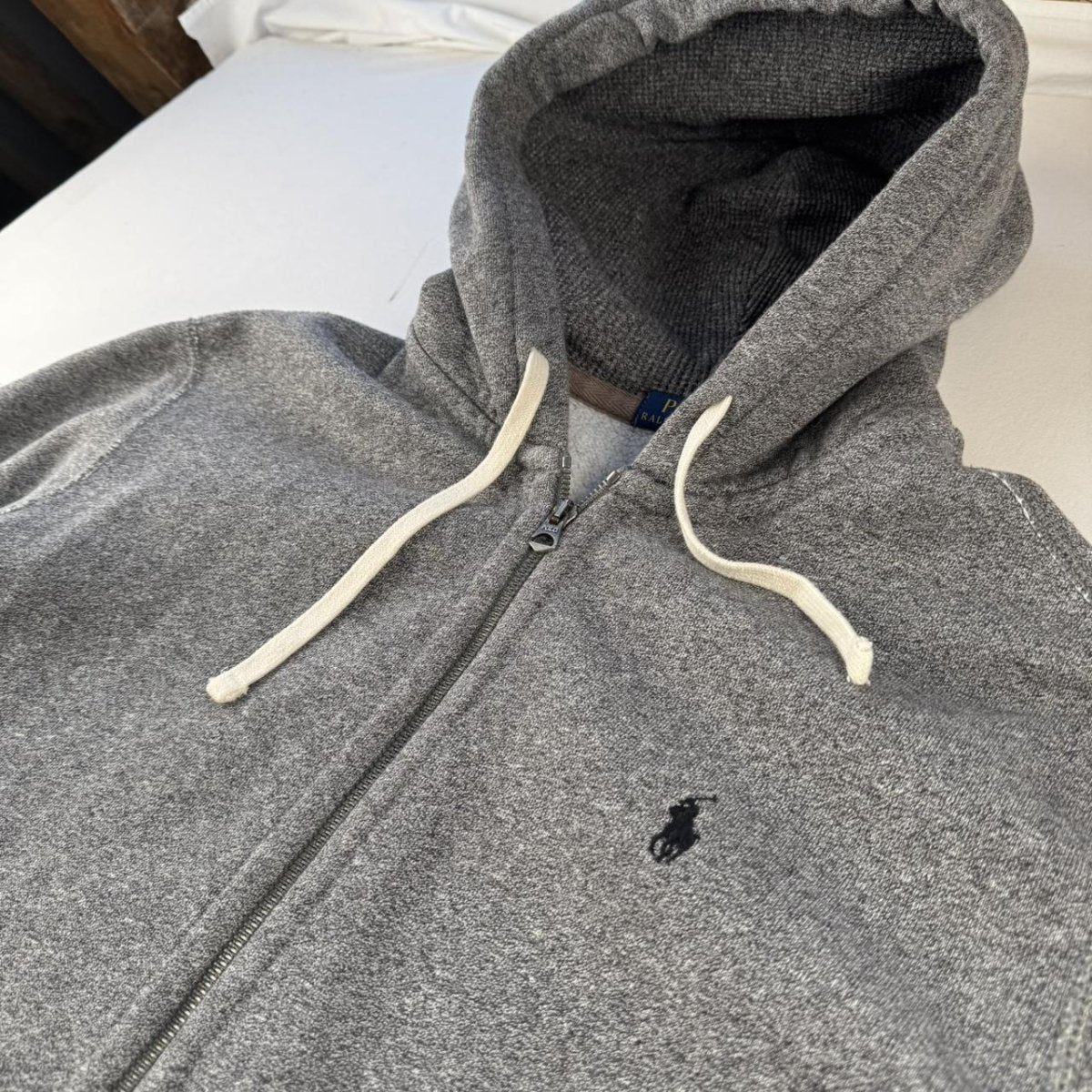 Polo Ralph Lauren Embroidered Pony Grey Full Zip Hoodie XL - Threads Uncovered
