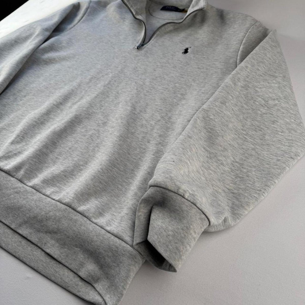 Polo Ralph Lauren Embroidered Pony Grey Quarter Zip Fleece XL - Threads Uncovered