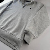 Polo Ralph Lauren Embroidered Pony Grey Quarter Zip Fleece XL - Threads Uncovered