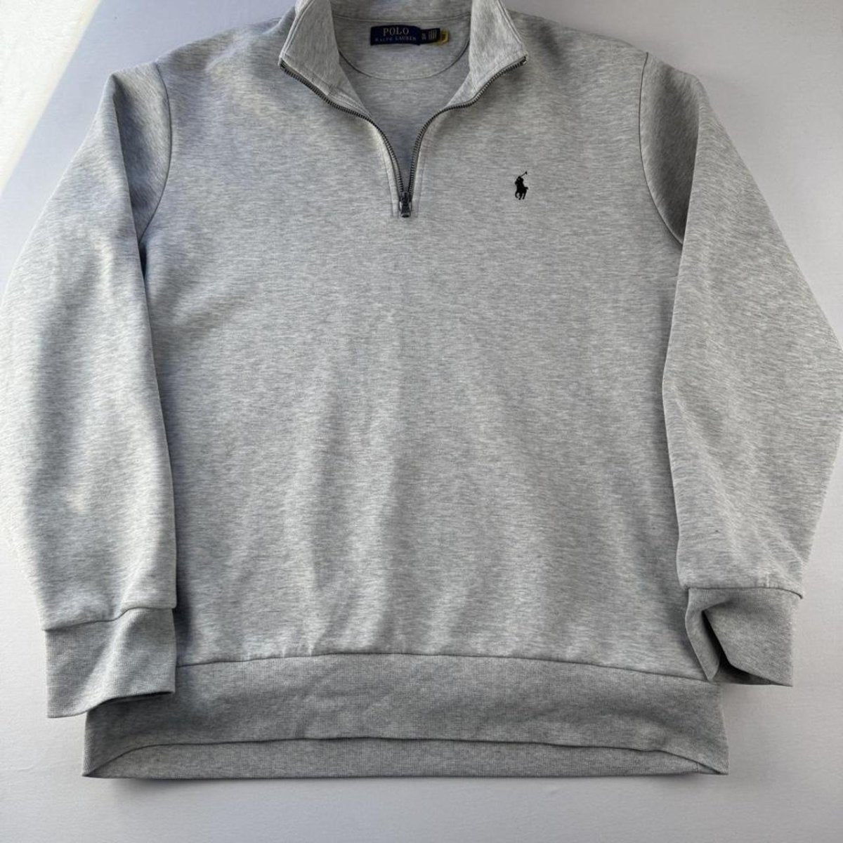 Polo Ralph Lauren Embroidered Pony Grey Quarter Zip Fleece XL - Threads Uncovered