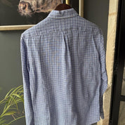 Polo Ralph Lauren Embroidered Pony Linen Checkered Shirt M - Threads Uncovered
