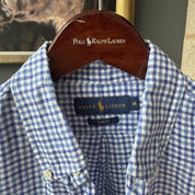 Polo Ralph Lauren Embroidered Pony Linen Checkered Shirt M - Threads Uncovered