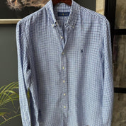 Polo Ralph Lauren Embroidered Pony Linen Checkered Shirt XL - Threads Uncovered