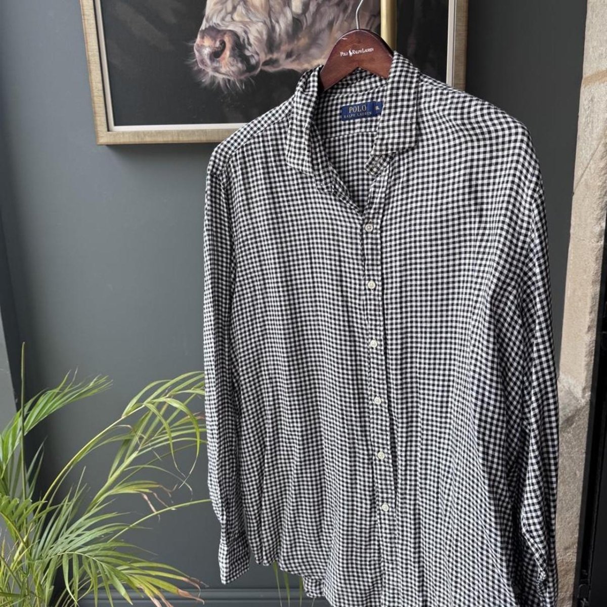 Polo Ralph Lauren Embroidered Pony Linen Checkered Shirt XXL - Threads Uncovered