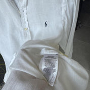 Polo Ralph Lauren Embroidered Pony Linen Shirt L - Threads Uncovered