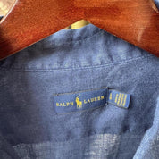 Polo Ralph Lauren Embroidered Pony Linen Shirt L - Threads Uncovered