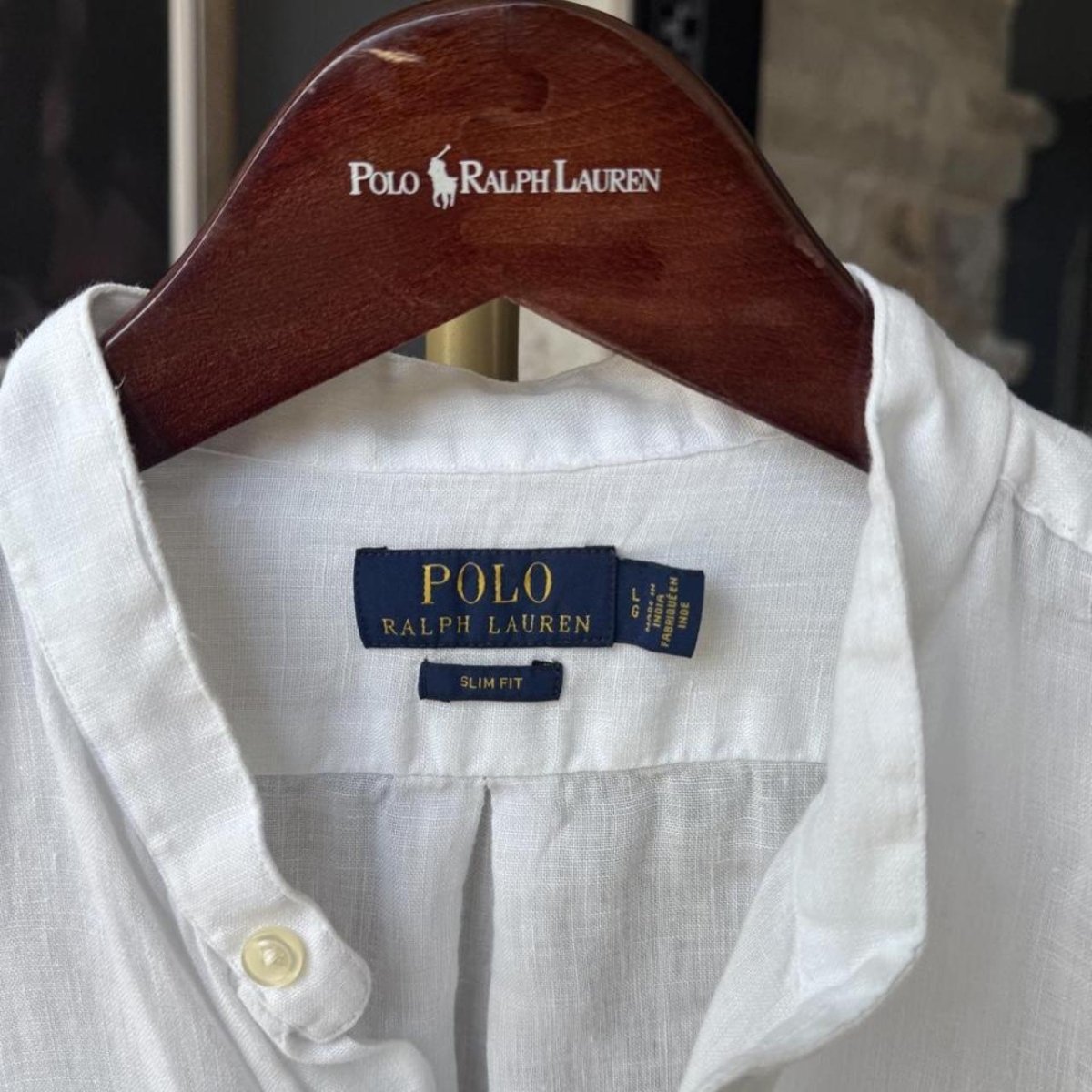 Polo Ralph Lauren Embroidered Pony Linen Shirt L - Threads Uncovered