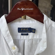 Polo Ralph Lauren Embroidered Pony Linen Shirt L - Threads Uncovered