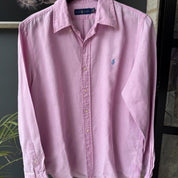 Polo Ralph Lauren Embroidered Pony Linen Shirt L - Threads Uncovered