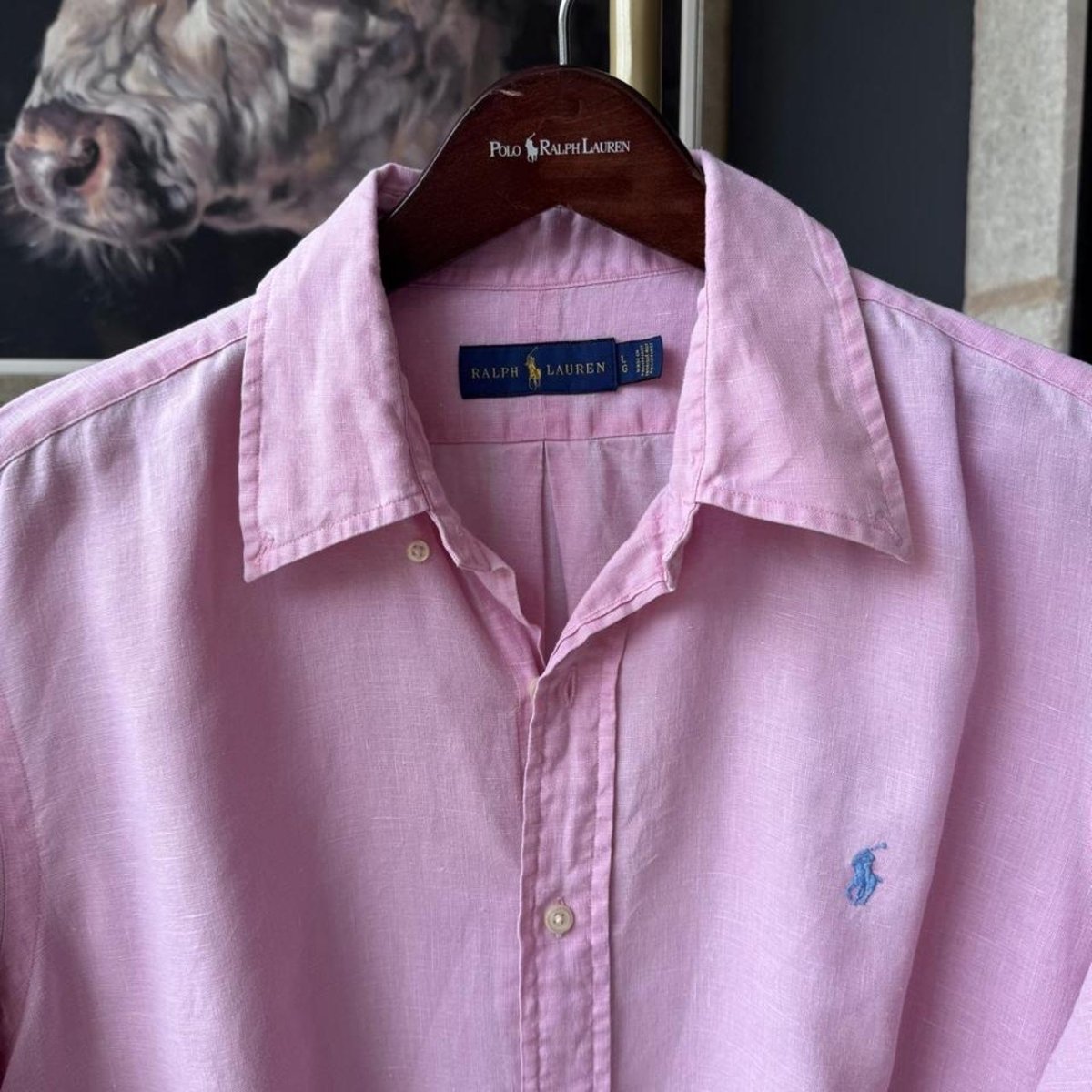 Polo Ralph Lauren Embroidered Pony Linen Shirt L - Threads Uncovered