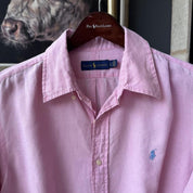 Polo Ralph Lauren Embroidered Pony Linen Shirt L - Threads Uncovered
