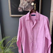Polo Ralph Lauren Embroidered Pony Linen Shirt L - Threads Uncovered