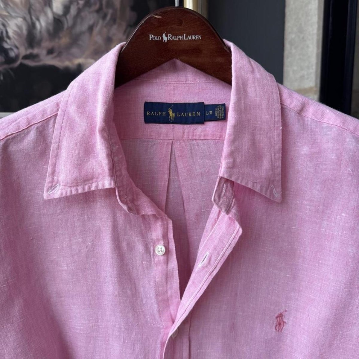 Polo Ralph Lauren Embroidered Pony Linen Shirt L - Threads Uncovered