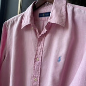 Polo Ralph Lauren Embroidered Pony Linen Shirt L - Threads Uncovered