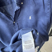 Polo Ralph Lauren Embroidered Pony Linen Shirt L - Threads Uncovered