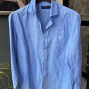 Polo Ralph Lauren Embroidered Pony Linen Shirt L - Threads Uncovered