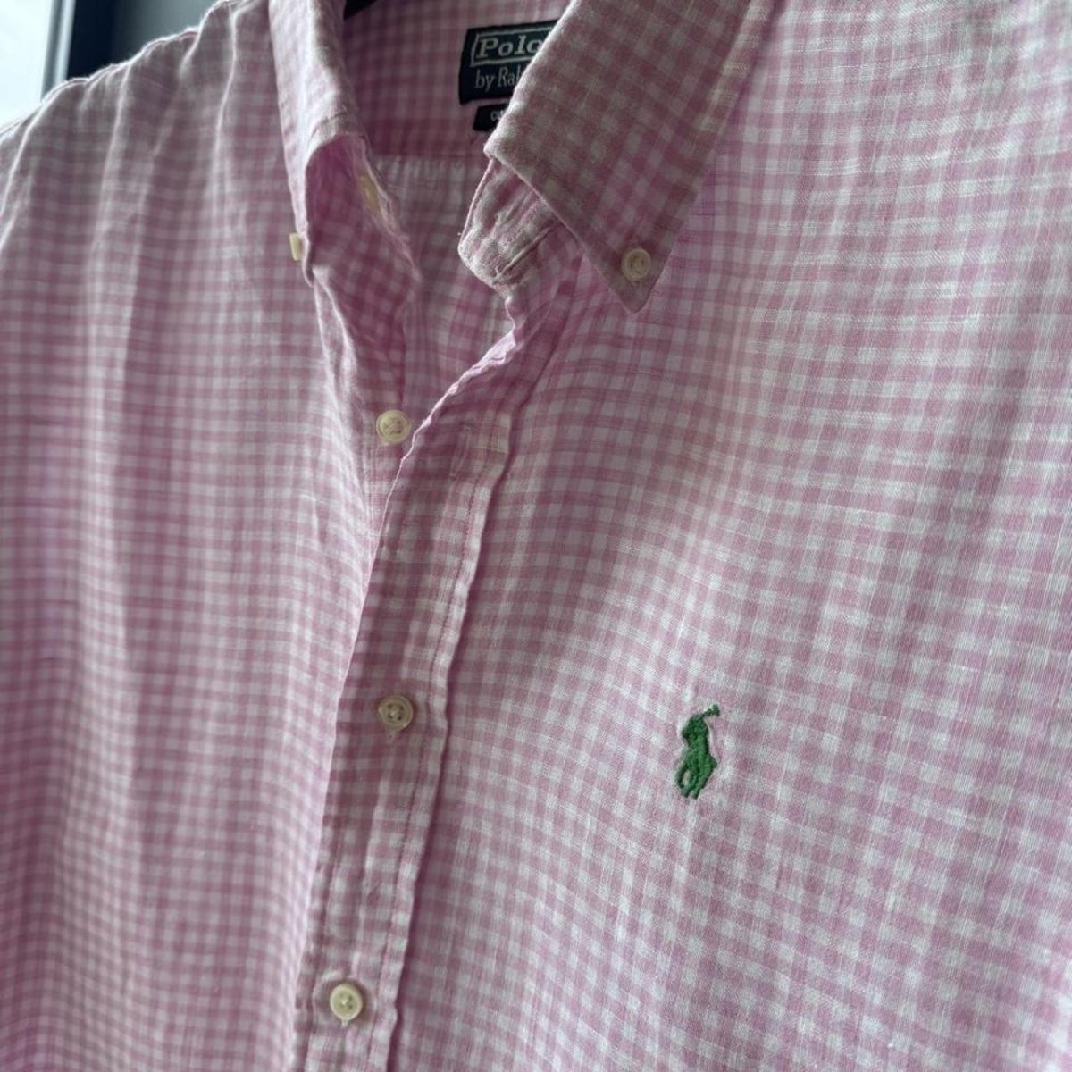 Polo Ralph Lauren Embroidered Pony Linen Shirt L - Threads Uncovered