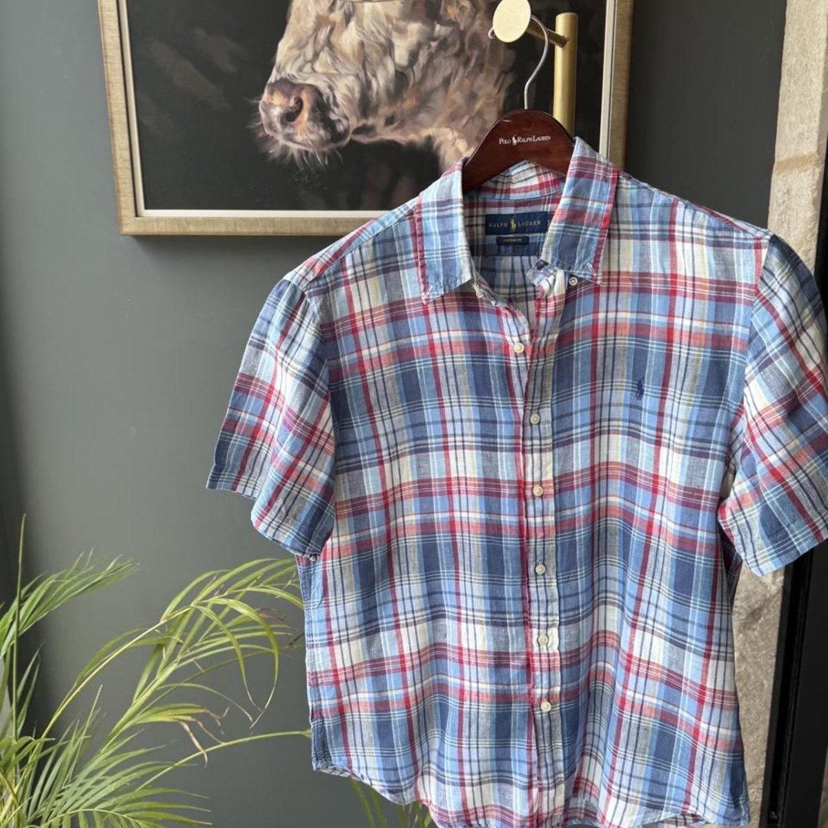 Polo Ralph Lauren Embroidered Pony Linen Shirt L - Threads Uncovered
