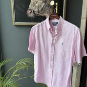 Polo Ralph Lauren Embroidered Pony Linen Shirt L - Threads Uncovered