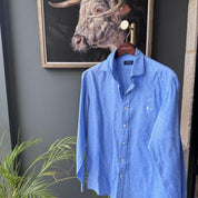 Polo Ralph Lauren Embroidered Pony Linen Shirt L - Threads Uncovered
