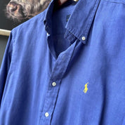 Polo Ralph Lauren Embroidered Pony Linen Shirt L - Threads Uncovered
