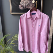 Polo Ralph Lauren Embroidered Pony Linen Shirt L - Threads Uncovered