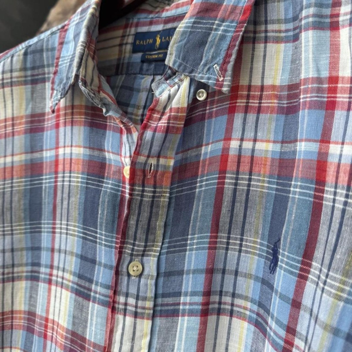Polo Ralph Lauren Embroidered Pony Linen Shirt L - Threads Uncovered