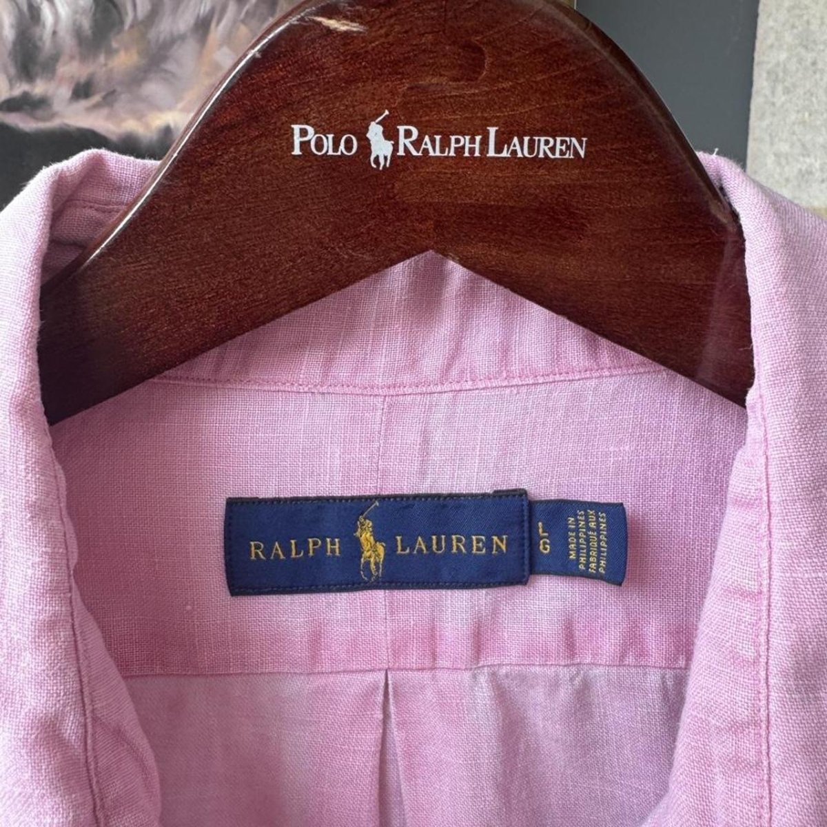 Polo Ralph Lauren Embroidered Pony Linen Shirt L - Threads Uncovered