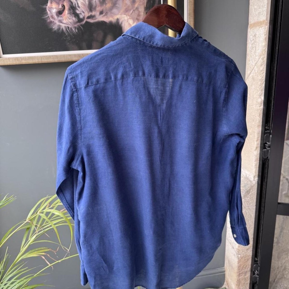 Polo Ralph Lauren Embroidered Pony Linen Shirt L - Threads Uncovered