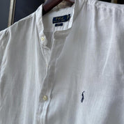 Polo Ralph Lauren Embroidered Pony Linen Shirt L - Threads Uncovered