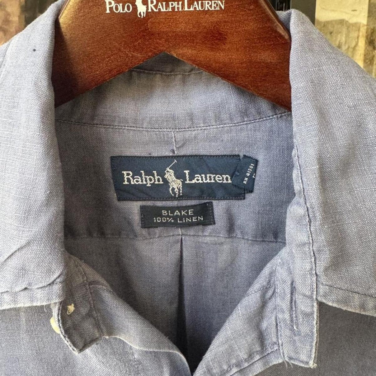 Polo Ralph Lauren Embroidered Pony Linen Shirt L - Threads Uncovered