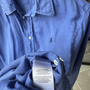 Polo Ralph Lauren Embroidered Pony Linen Shirt L - Threads Uncovered
