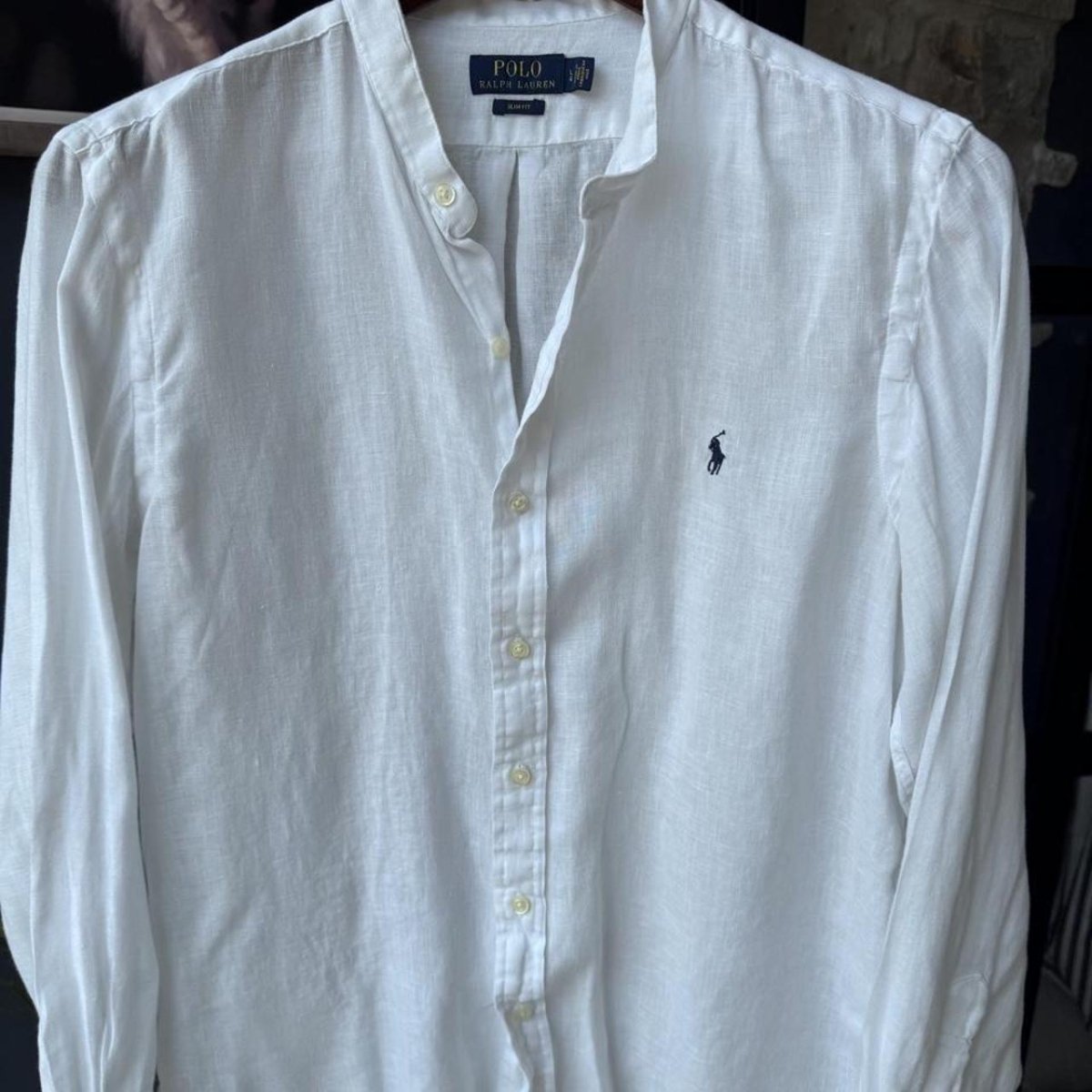 Polo Ralph Lauren Embroidered Pony Linen Shirt L - Threads Uncovered