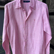 Polo Ralph Lauren Embroidered Pony Linen Shirt L - Threads Uncovered
