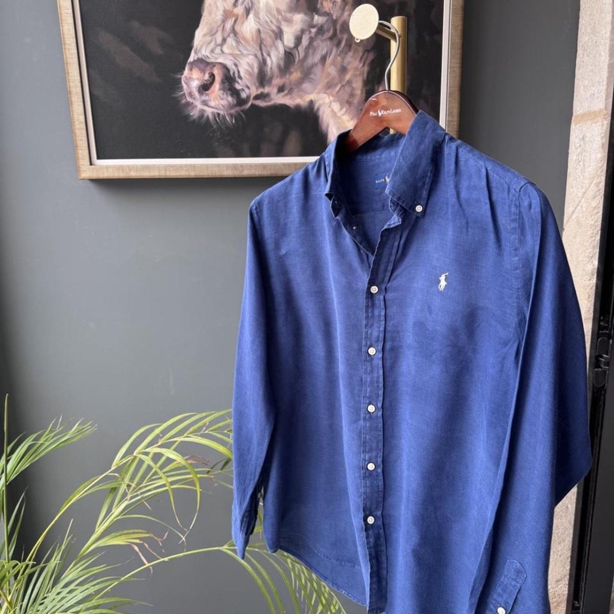 Polo Ralph Lauren Embroidered Pony Linen Shirt L - Threads Uncovered