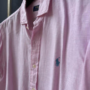 Polo Ralph Lauren Embroidered Pony Linen Shirt L - Threads Uncovered
