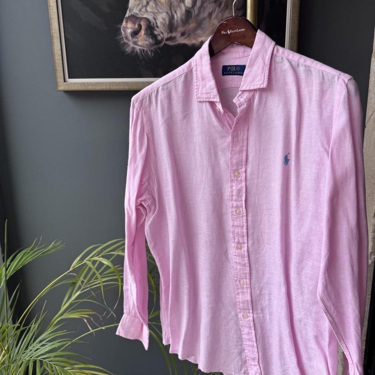 Polo Ralph Lauren Embroidered Pony Linen Shirt L - Threads Uncovered
