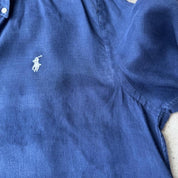 Polo Ralph Lauren Embroidered Pony Linen Shirt L - Threads Uncovered