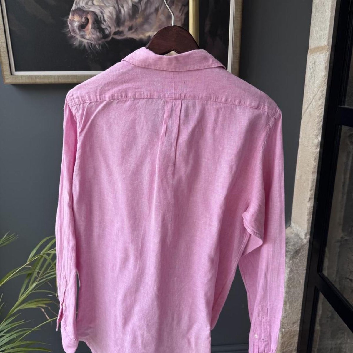 Polo Ralph Lauren Embroidered Pony Linen Shirt L - Threads Uncovered
