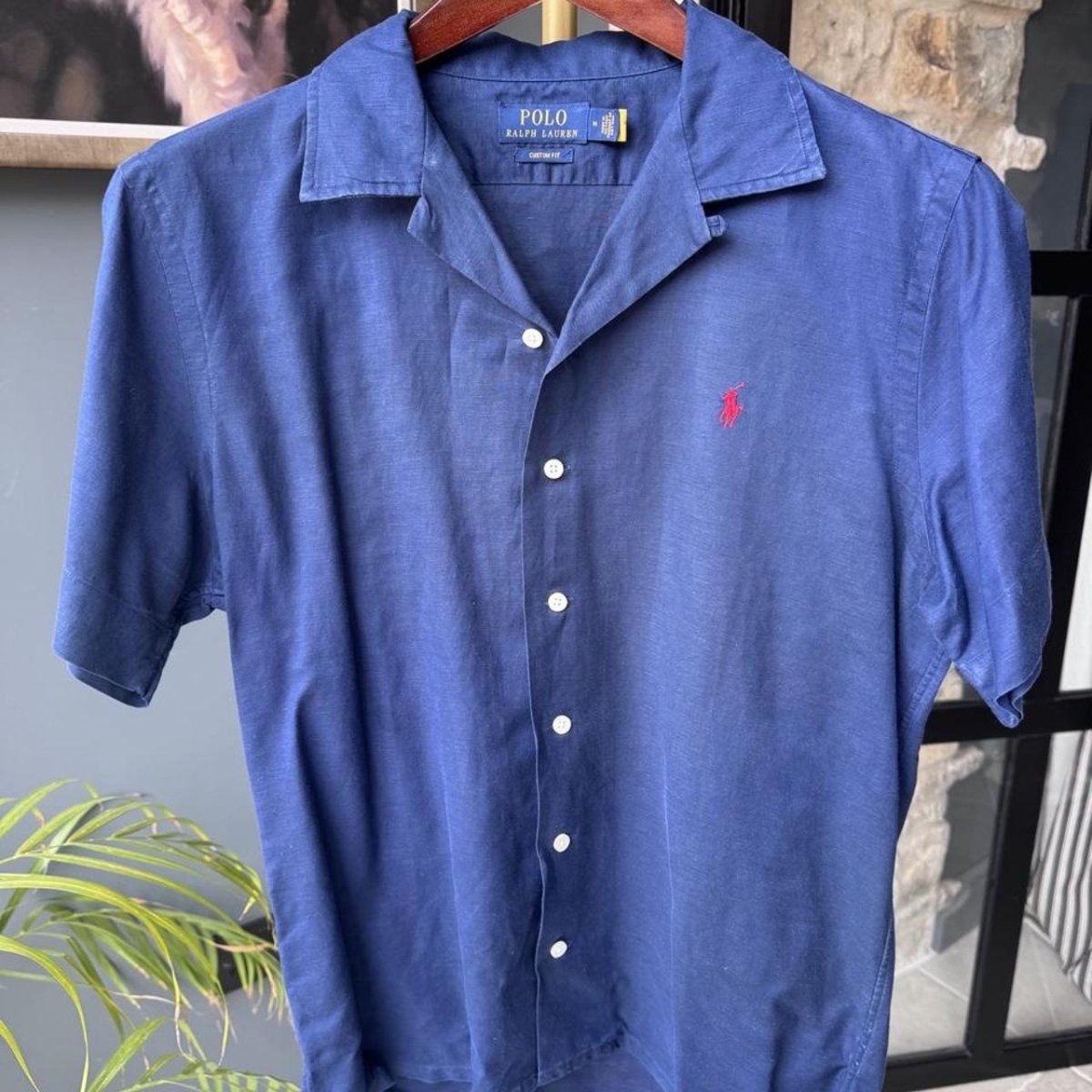 Polo Ralph Lauren Embroidered Pony Linen Shirt M - Threads Uncovered