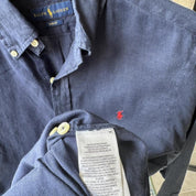 Polo Ralph Lauren Embroidered Pony Linen Shirt M - Threads Uncovered