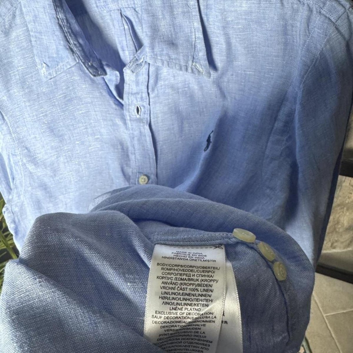 Polo Ralph Lauren Embroidered Pony Linen Shirt M - Threads Uncovered