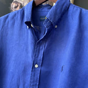 Polo Ralph Lauren Embroidered Pony Linen Shirt M - Threads Uncovered