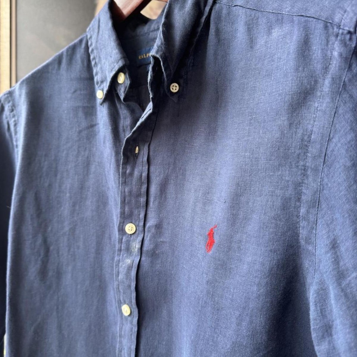 Polo Ralph Lauren Embroidered Pony Linen Shirt M - Threads Uncovered
