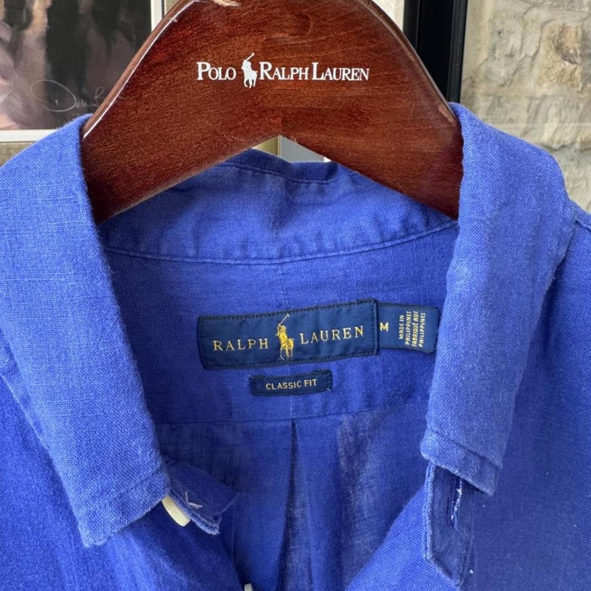 Polo Ralph Lauren Embroidered Pony Linen Shirt M - Threads Uncovered