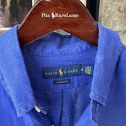 Polo Ralph Lauren Embroidered Pony Linen Shirt M - Threads Uncovered
