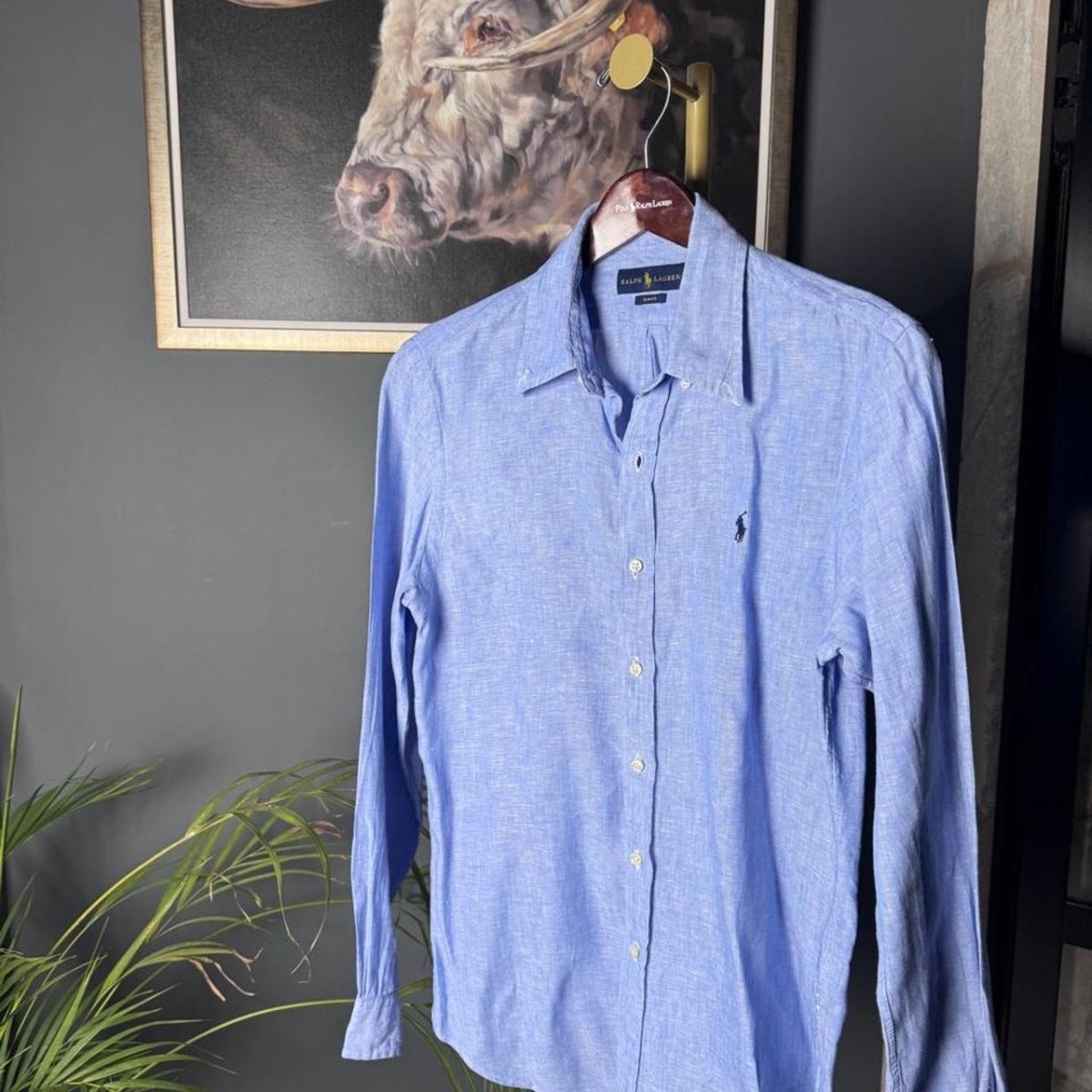 Polo Ralph Lauren Embroidered Pony Linen Shirt M - Threads Uncovered